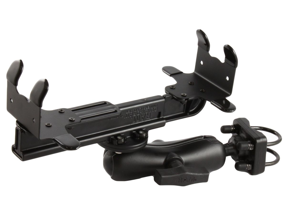 RAM Mounts Drucker-Rohrhalterung für Canon BJC-85 / i80 - Doppel-Klemmschelle, mittlerer Verbindungsarm, runde Basisplatte (AMPS), C-Kugel (1,5 Zoll)