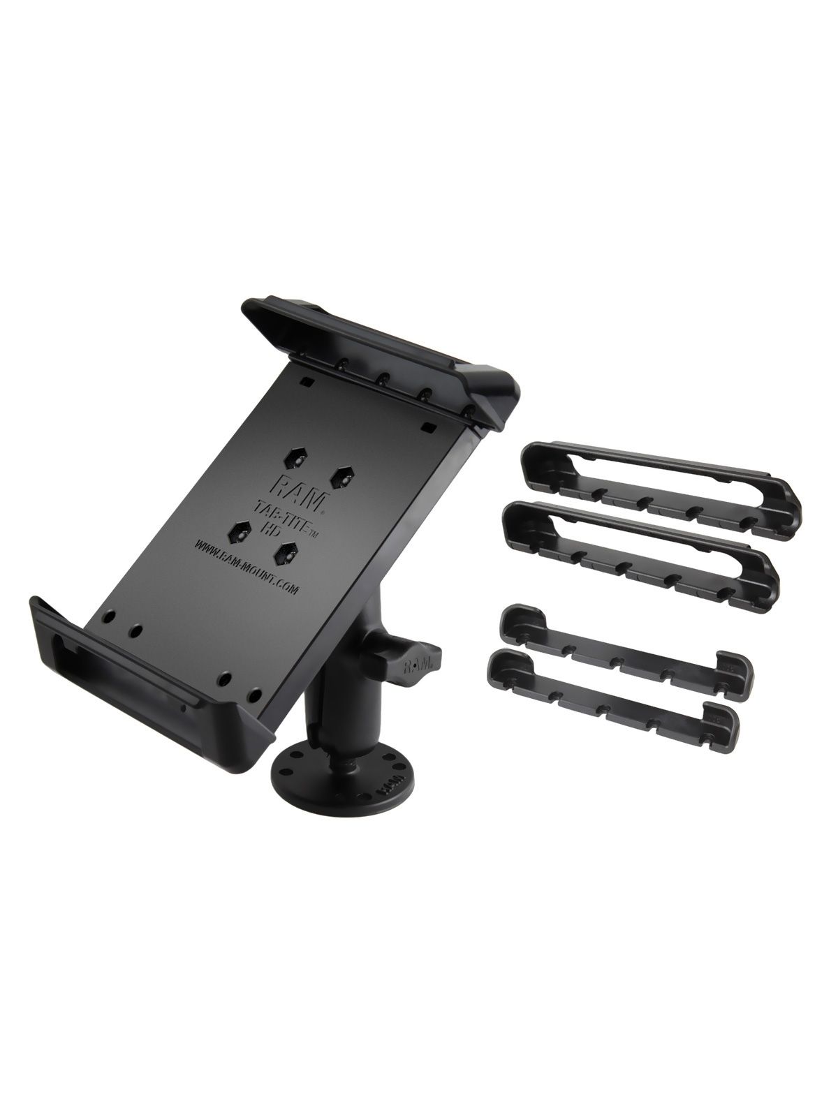 RAM Mounts Tab-Tite Universalhalterung-Set für 7 Zoll Tablets - B-Kugel (1 Zoll) - 2x Runde Basisplatten (AMPS) - Mittlerer Verbindungsarm (ca. 94,74 mm) - Schrauben-Set