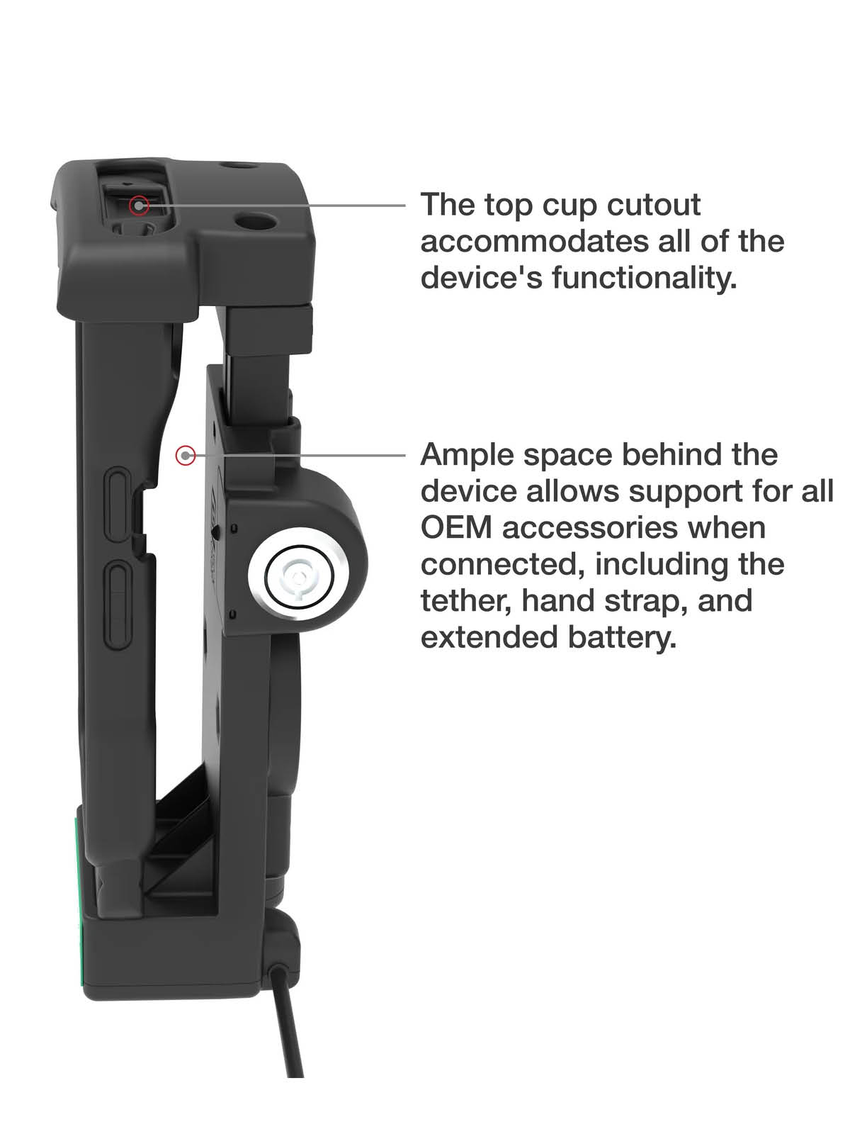 RAM Mounts GDS Holder (Key-Locking) for Zebra TC2x & TC5x Series in IntelliSkin Protective Sleeve - Top Scanner Cutout - USB-C Power Supply