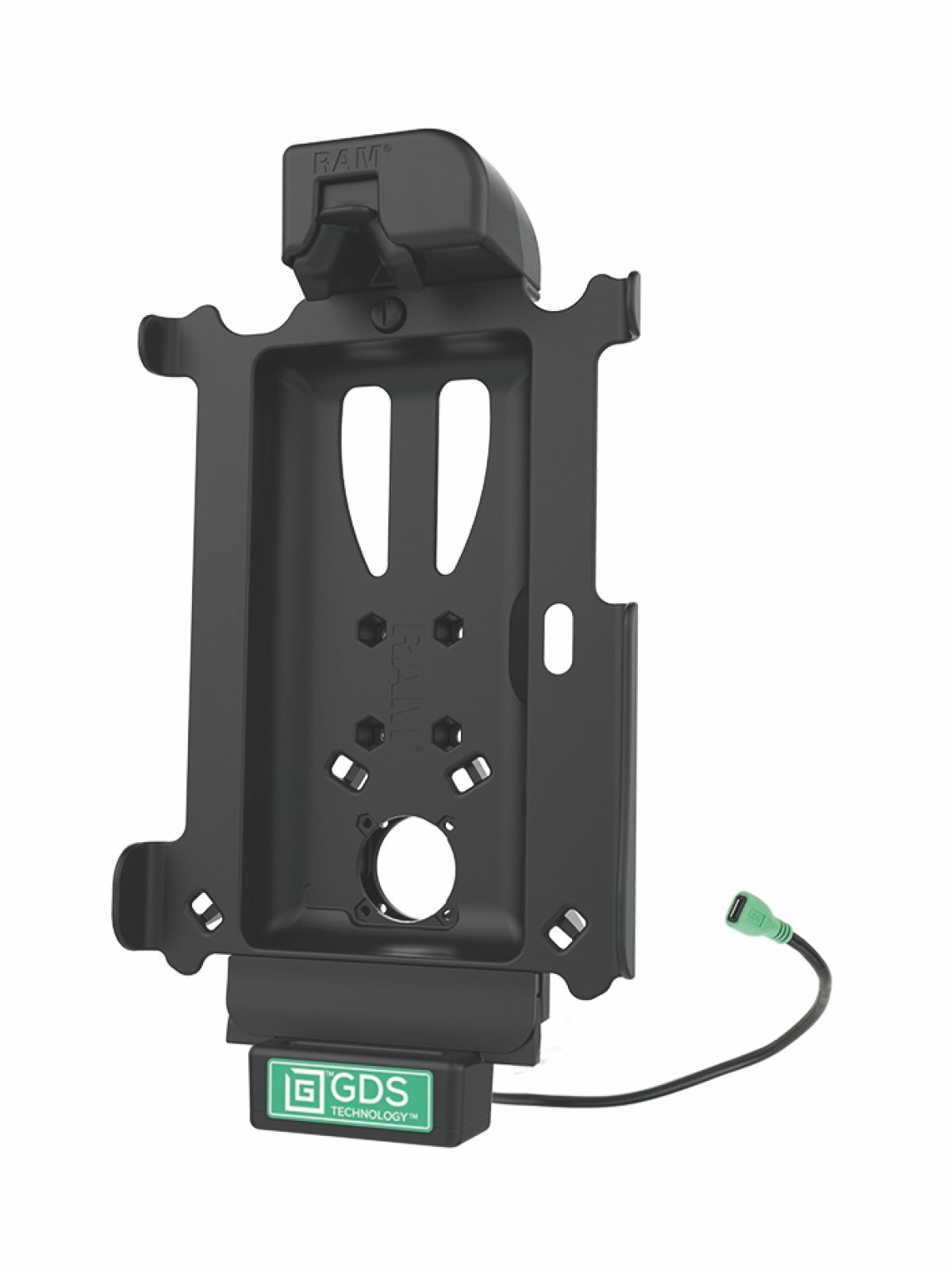 RAM Mounts GDS Tough-Dock Halteschale (Schnappverschluss) für Samsung Tab Active Pro & Active4 Pro - in IntelliSkin Schutzhülle - Micro-USB-Anschluss