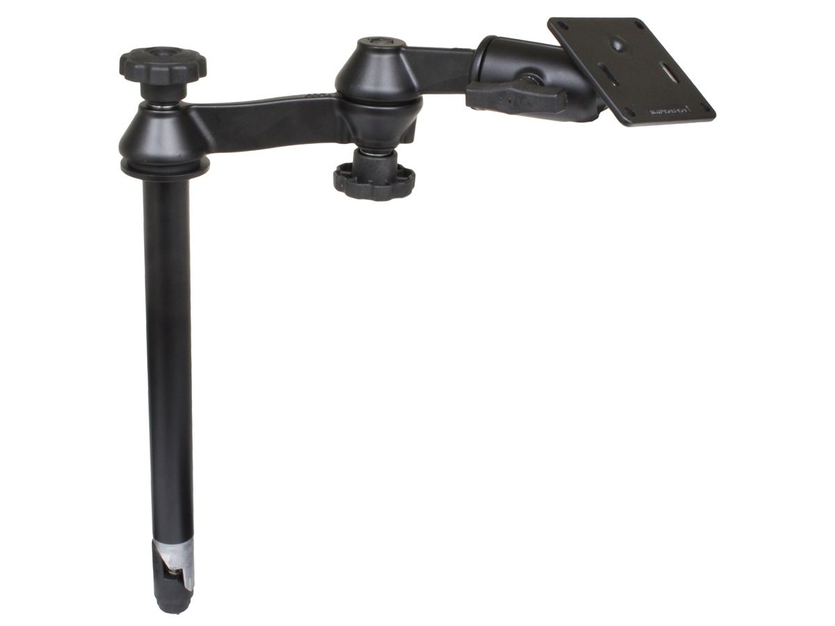 RAM Mounts Doppel-Schwenkarm mit Tele-Pole (ca. 300 mm) - Octagon-Verbindungsarm, VESA-Platte (75 x75 mm Lochraster), C-Kugel (1,5 Zoll)