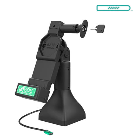 RAM Mounts GDS Uni-Conn Stand-Dockingstation (7 Zoll) - Dreh- & Schwenkbar - abschließbar (Schlüssel) - USB-C-Anschluss