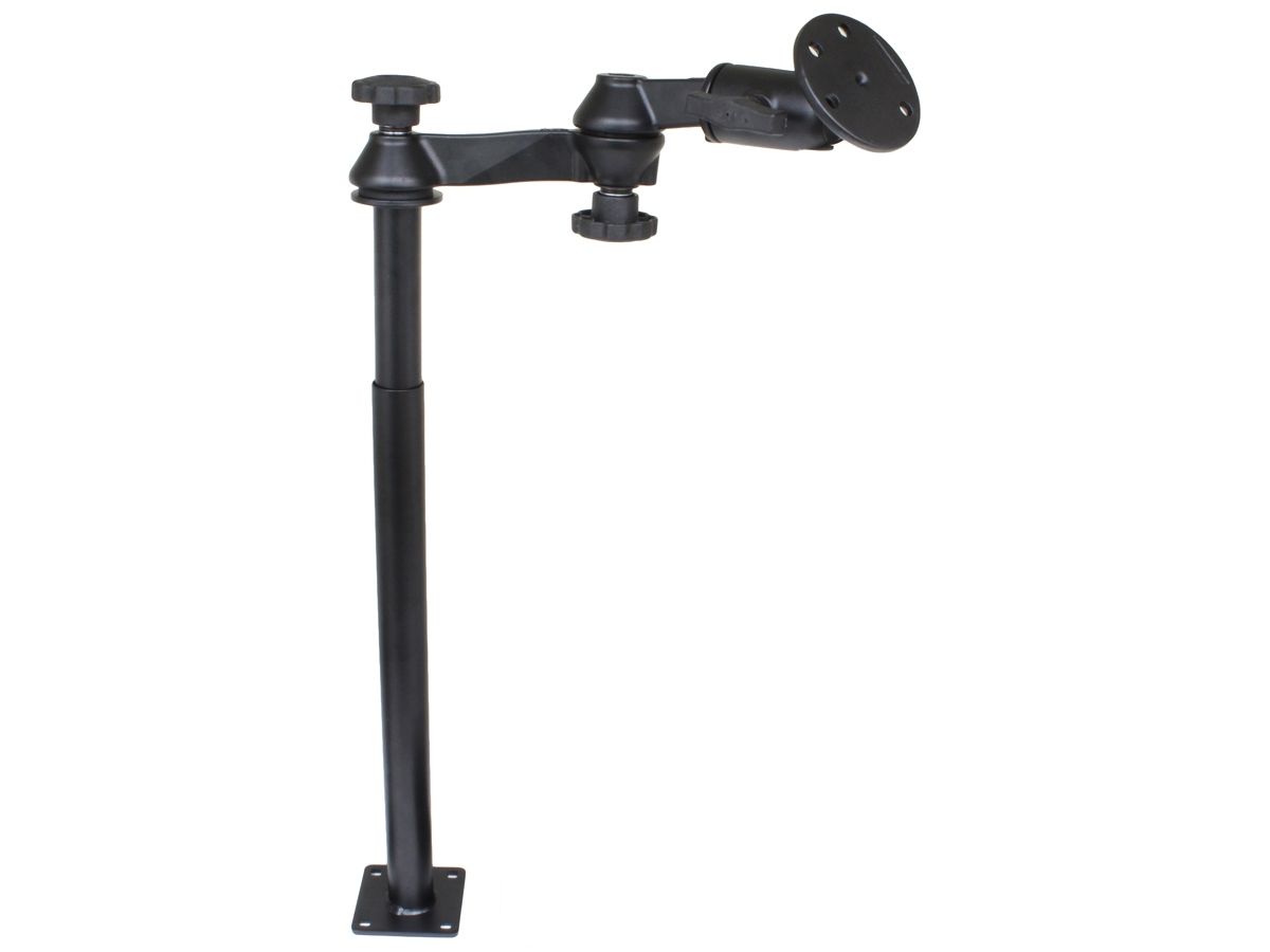 RAM Mounts Doppel-Schwenkarm mit Tele-Pole (ca. 300 mm) und Basis (ca. 450 mm) - Octagon-Verbindungsarm, runde Basisplatte (großer Durchmesser), C-Kugel (1,5 Zoll)