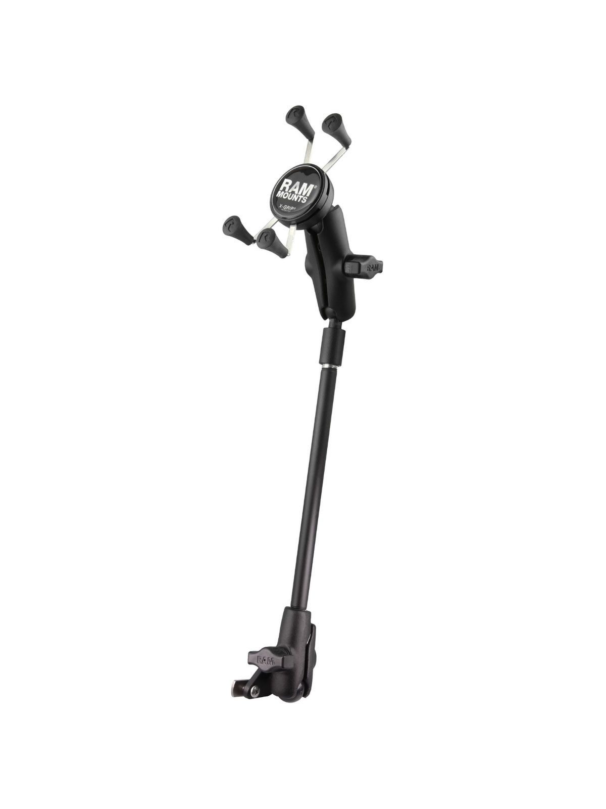 RAM Mounts X-Grip Smartphone-Halterung für Rollstühle (Sitzschienen) - Bis 82,55 mm Breite - Mittlerer Verbindungsarm - RAM Pipe Verlängerung (ca. 400 mm Länge) - Trapez-Adapter Basiskugel - B-Kugel (1 Zoll)