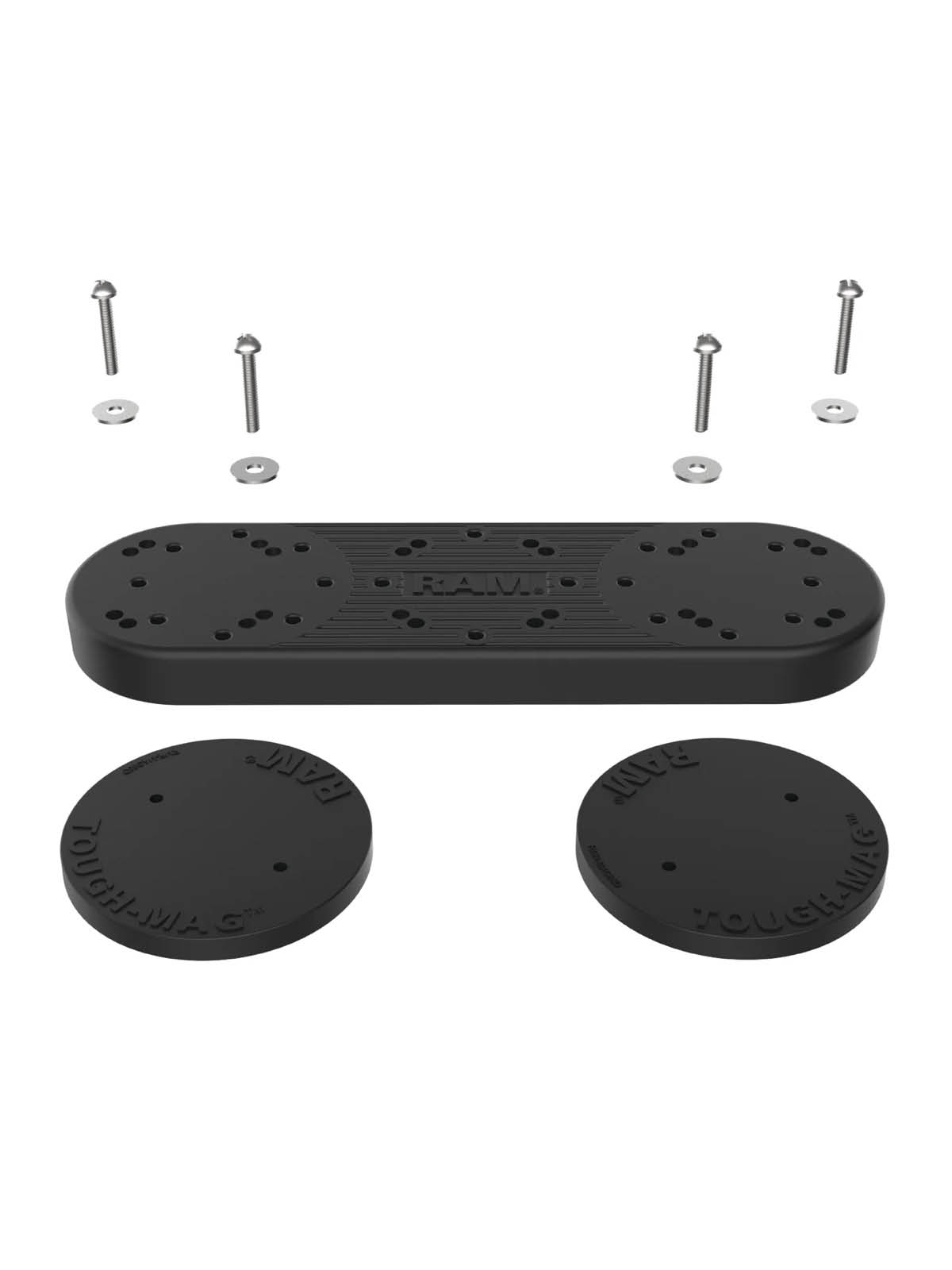 RAM Mounts Tough-Mag™ Doppel-Magnetbasis - Verbundstoffplatte, 4-Loch AMPS Lochraster