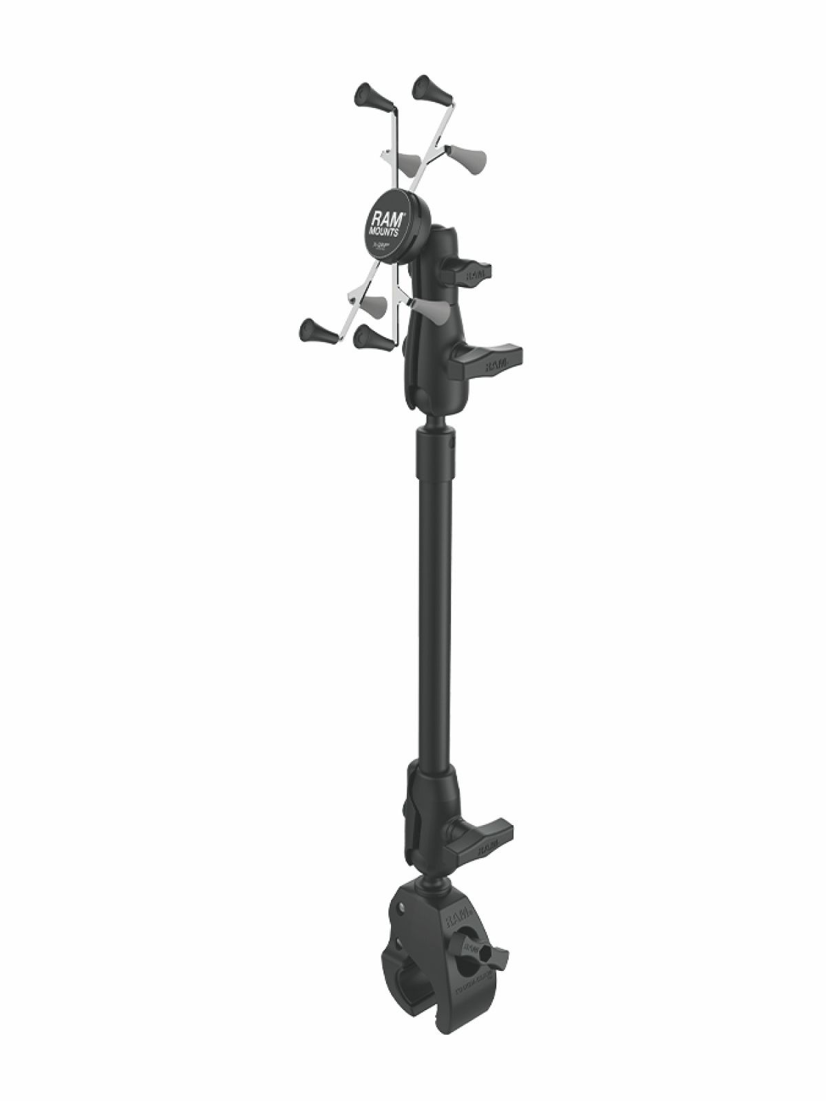 RAM Mounts X-Grip Rohr-Halterung für 7-8 Zoll Tablets - Runde Basisplatte - B- & C Kugel Verbindungsarm - RAM 9 Zoll Rohr (ca. 229 mm Länge) - Große Tough-Claw - B- & C-Kugel (1 & 1,5 Zoll) - Gesamtlänge ca. 660 mm