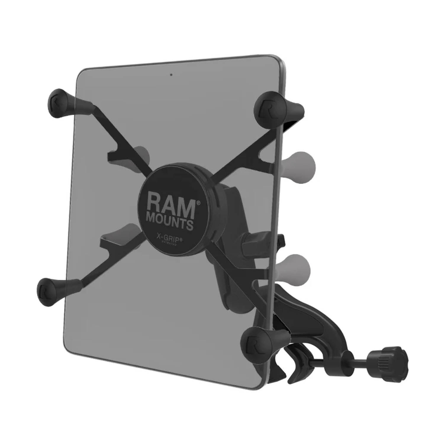 RAM Mounts X-Grip Luftfahrt-Halterung für 7-8 Zoll Tablets - Mittlerer Verbindungsarm - Steuerhornklammer (Klemmbereich 15,87 mm - 31,75 mm) - B-Kugel (1 Zoll)