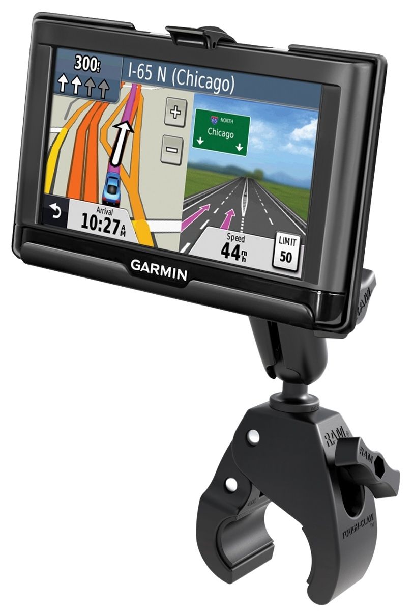 RAM Mounts Tough-Claw Halterung für Garmin GO 52/54 - B-Kugel (1 Zoll), Tough-Claw klein (Durchmesser 15,9-29,0 mm), mittlerer Verbindungsarm (ca. 90 mm)