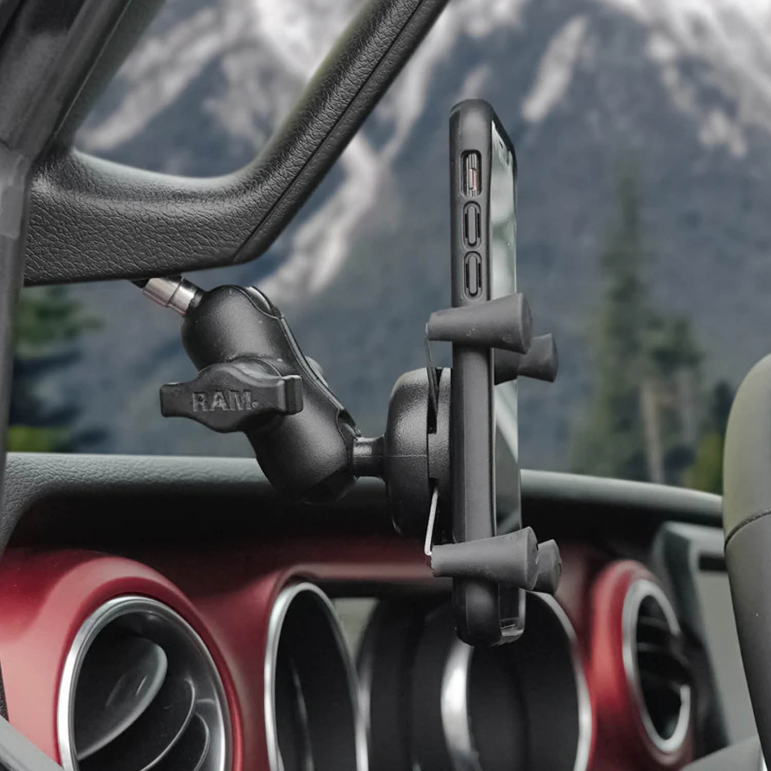 RAM Mounts X-Grip Motorrad-Halterung für Smartphones - Bis 82,55 mm Breite - Mittlerer Verbindungsarm - Kugel für Lenkerkopf mit M8-Schrauben - B-Kugel (1 Zoll) - Schrauben-Set