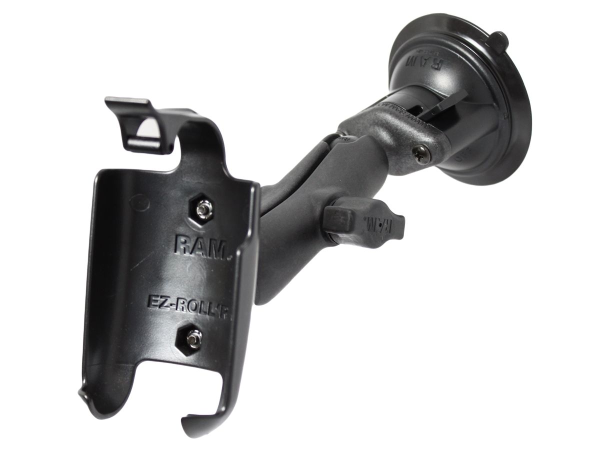 RAM Mounts Verbundstoff Saugfuss-Halterung Garmin Oregon Serie - 2x Diamond-Basisplatte (Trapez), mittlerer Verbindungsarm, Halteschale, B-Kugel (1 Zoll)