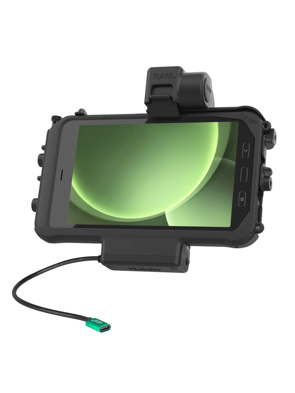 RAM Mounts Form-Fit Low Profile Halteschale (Schnappverschluss) für Samsung Tab Active3 & Active5 - In OEM/RAM Schutzhülle - USB-C-Anschluss