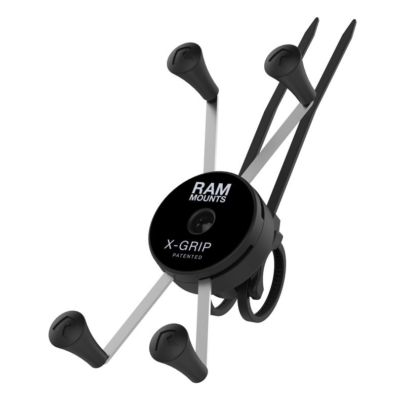 RAM Mounts X-Grip Lenker-Halterung mit Kabelbinder für Smartphones - Bis 114,3 mm Breite - Durchmesser von 12,07 mm bis 42,67 mm