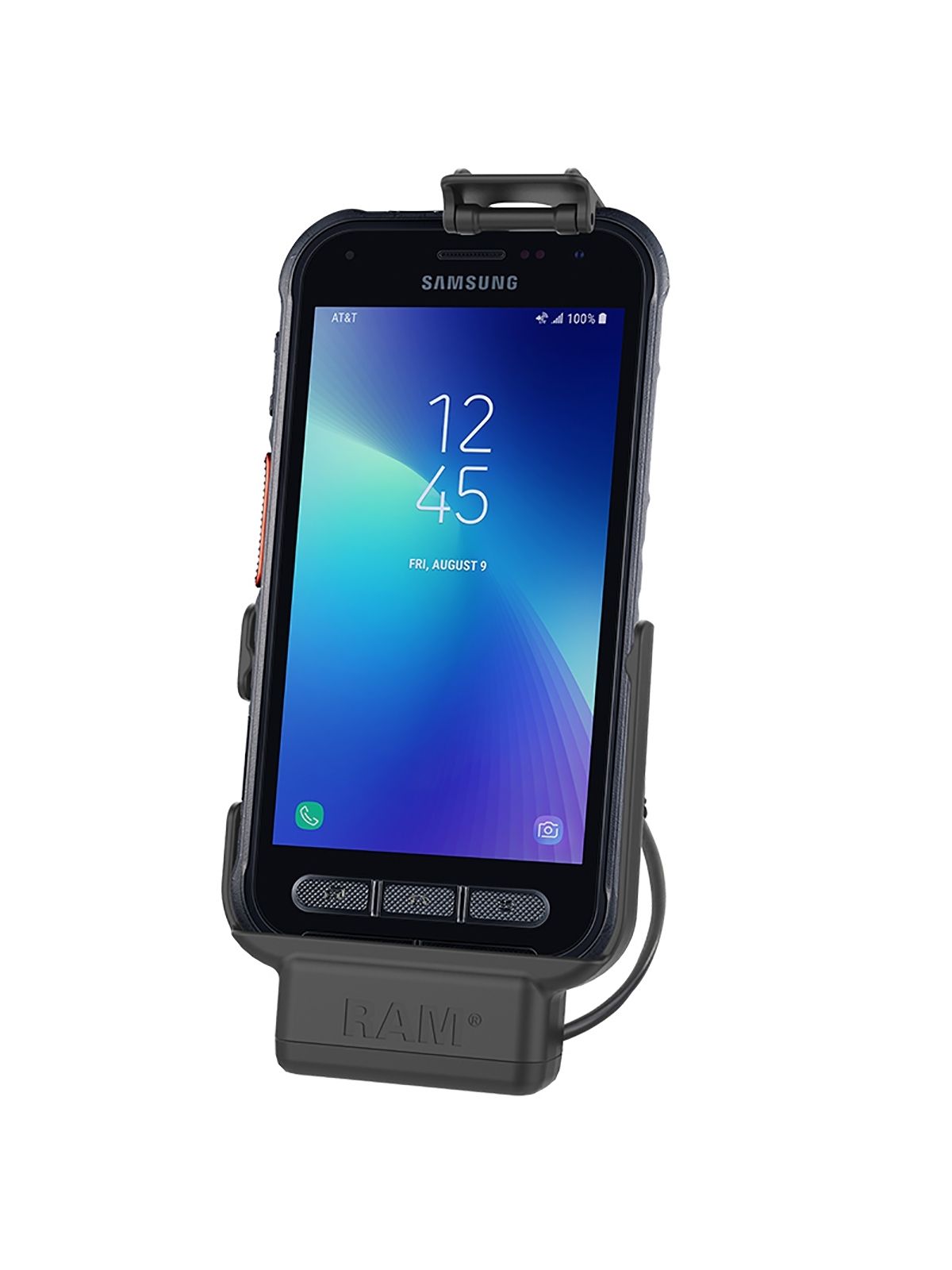 RAM Mounts EZ-Roll'r Form-Fit Halteschale für Samsung XCover FieldPro (ohne Schutzhüllen etc.) - inkl. Stromanbindung, Diamond-Aufnahme (Trapez), Schrauben-Set