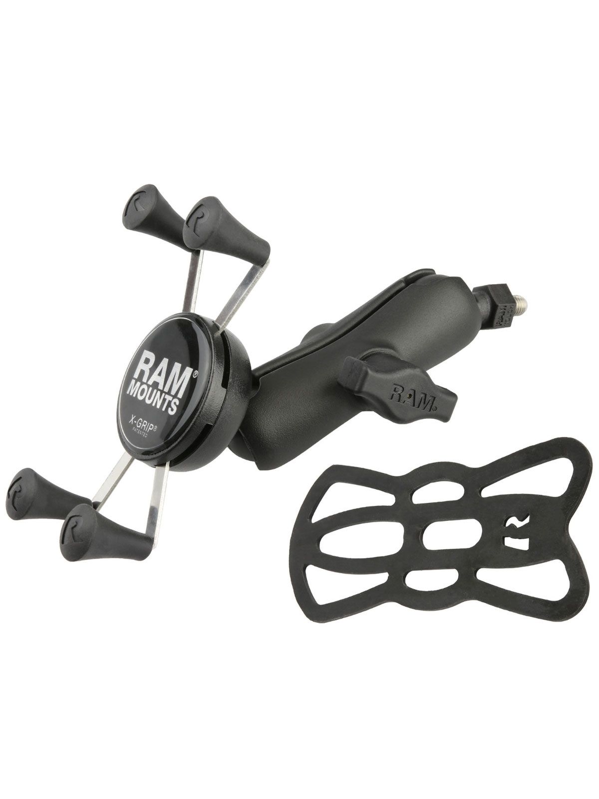 RAM Mounts X-Grip Halterung für Smartphones (Sportbogen) - Bis 82,55 mm Breite - Mittlerer Verbindungsarm - Tough-Ball Basis mit Gewindestift (5/16 Zoll - 24 X 0,375 Zoll) - B-Kugel (1 Zoll)