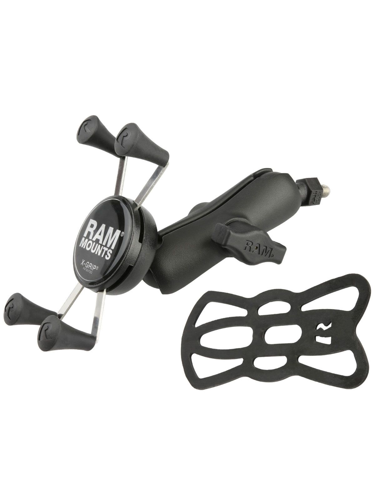 RAM Mounts Smartphone-Halterung für Sportbogen - B-Kugel (1 Zoll), Tough-Ball (5/16-24x0,375 Zoll Gewindestift), mittlerer Verbindungsarm, X-Grip Halteklammer