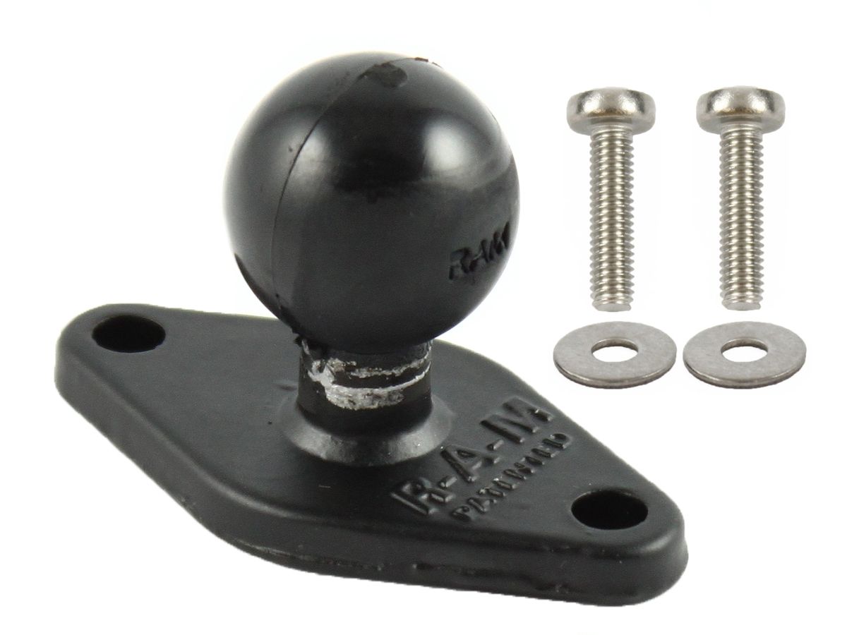 RAM Mounts Diamond-Basisplatte (Trapez) inkl. Schrauben-Set (TomTom) - B-Kugel (1 Zoll), 2-Loch AMPS-Lochraster