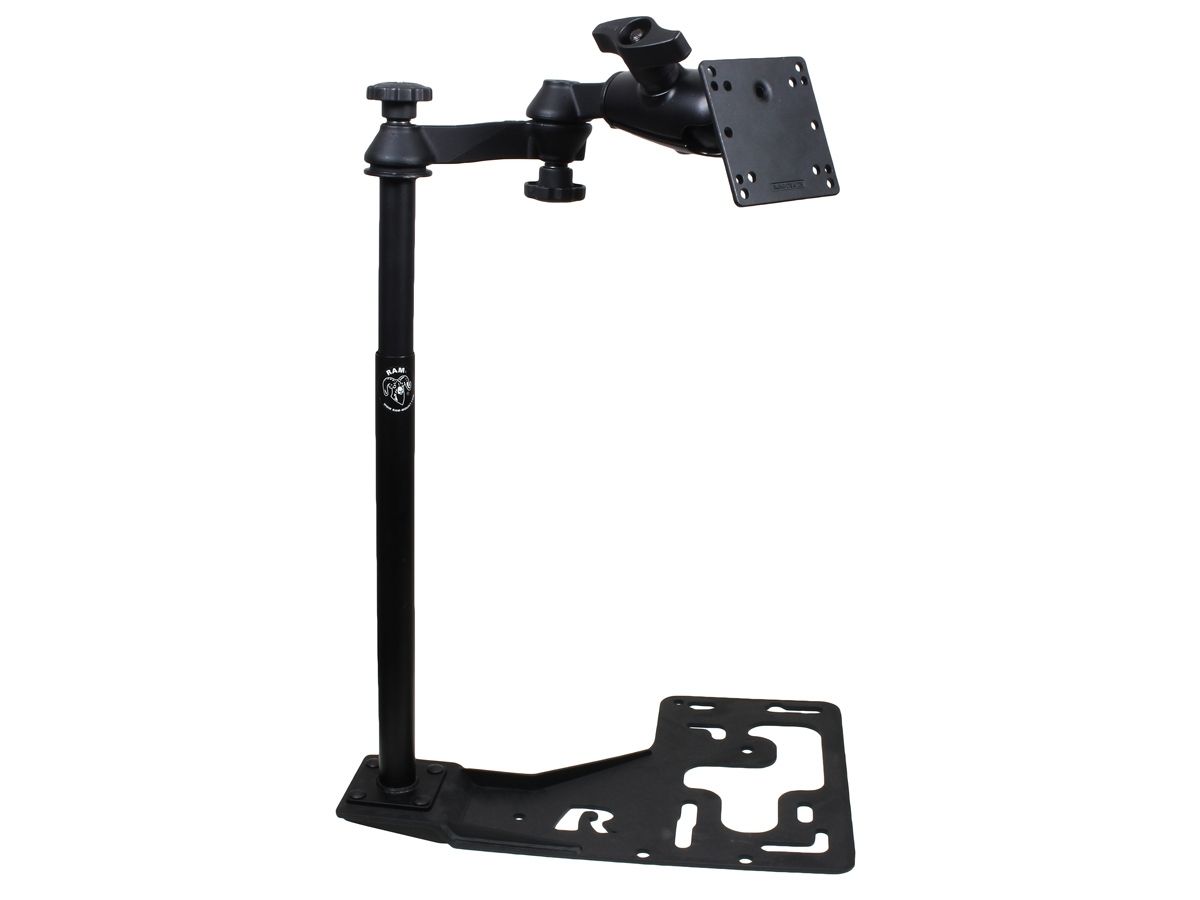 RAM Mounts Universal Schwenkarm-Halterung mit VESA-Platte für LKWs - Fahrzeug-Basis, Doppel-Schwenkarm, VESA-Platte (4x 75 mm u. 4x 100 mm Lochraster), D-Kugel (2,25 Zoll)