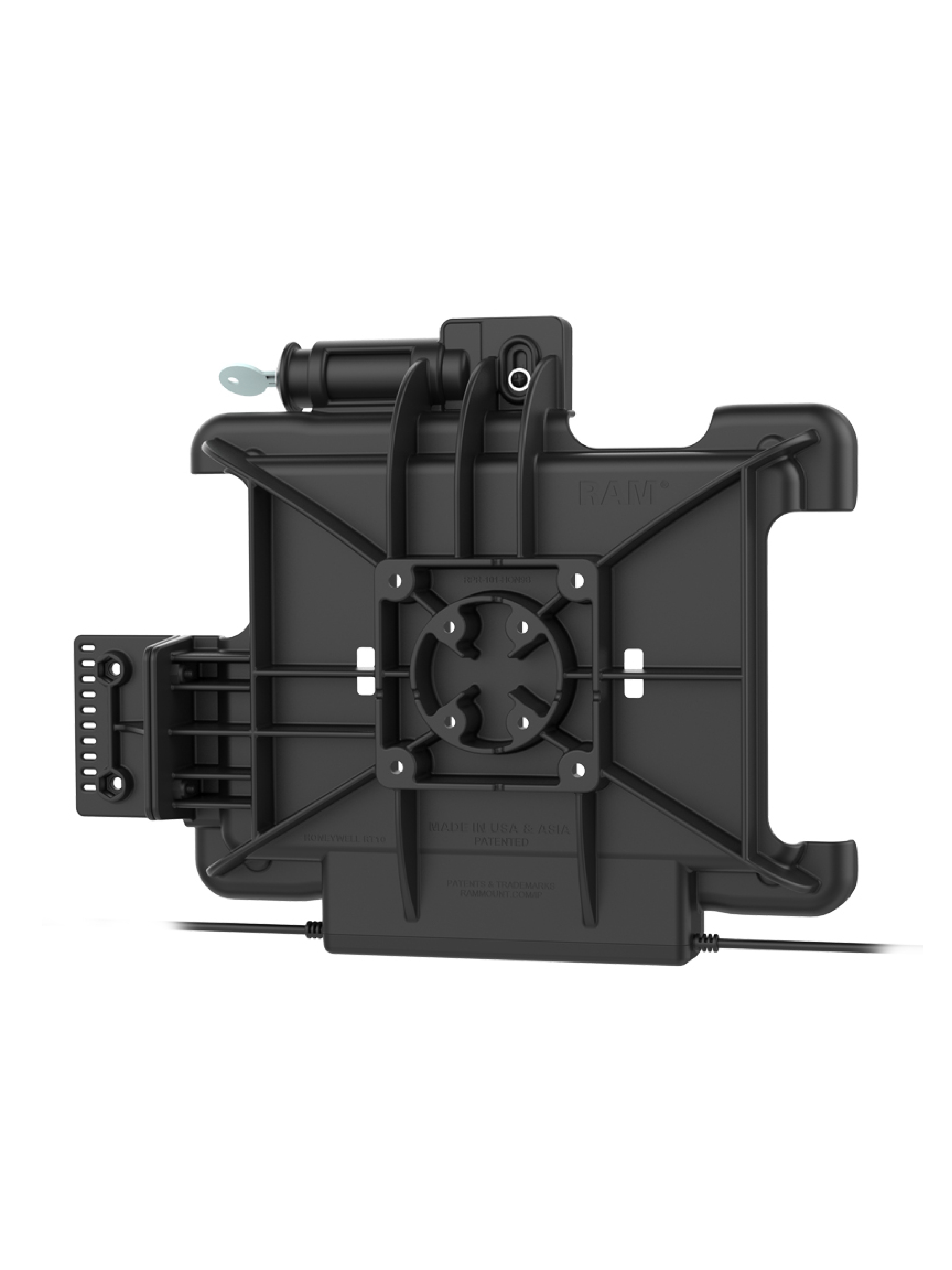 RAM Mounts Form-Fit Halteschale (Schlüsselverriegelung) für Honeywell RT10 Rugged Tablet - 5.5mm DC & USB-A-Anschluss
