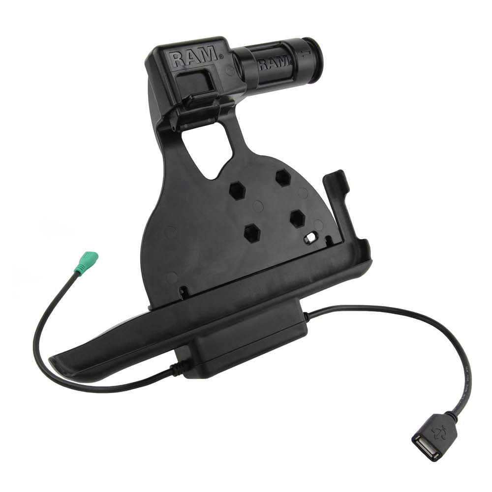 RAM Mounts Form-Fit Halteschale Samsung Tab Active 2 / 3 / 5 in OEM-Schutzhülle - abschließbar (Schlüssel), mUSB- & USB-A-Anschluss