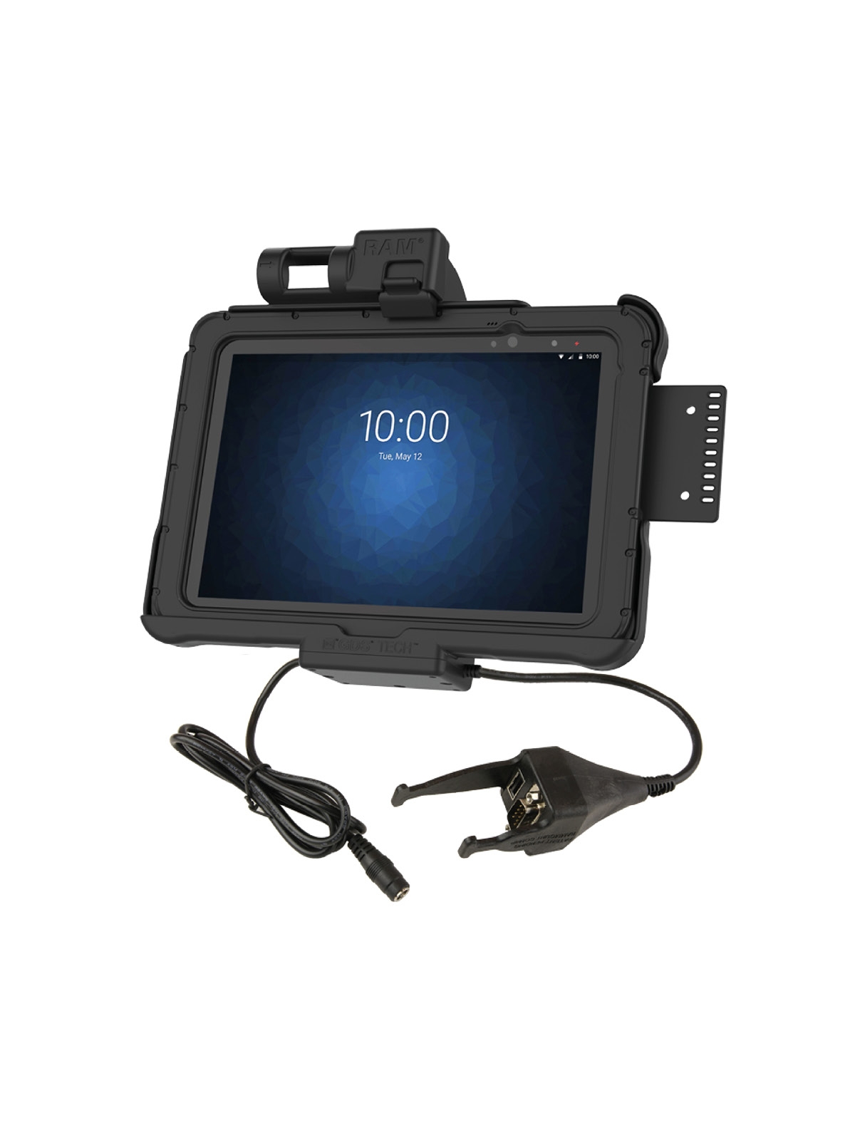 RAM Mounts Form-Fit Halteschale (Schnappverschluss) für Zebra ET5x 10.1“ Serie - In Rugged Boot - 5.5mm DC & USB-A/DB-Sub-Anschluss