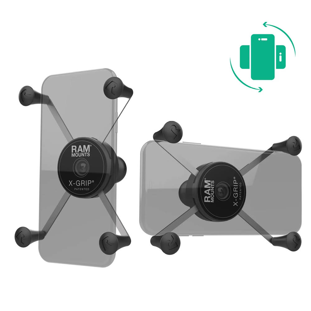 RAM Mounts X-Grip Halteklammer mit Rotation für Smartphones - Bis 114,3 mm Breite - Mit B-Kugel (1 Zoll)