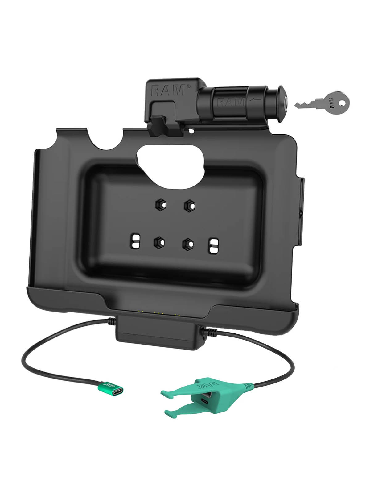 RAM Mounts Form-Fit Halteschale (Schlüsselverriegelung) für Samsung Tab Active4 Pro & Active5 Pro - in OEM/RAM Schutzhülle - USB-C & USB-C/A-Anschluss