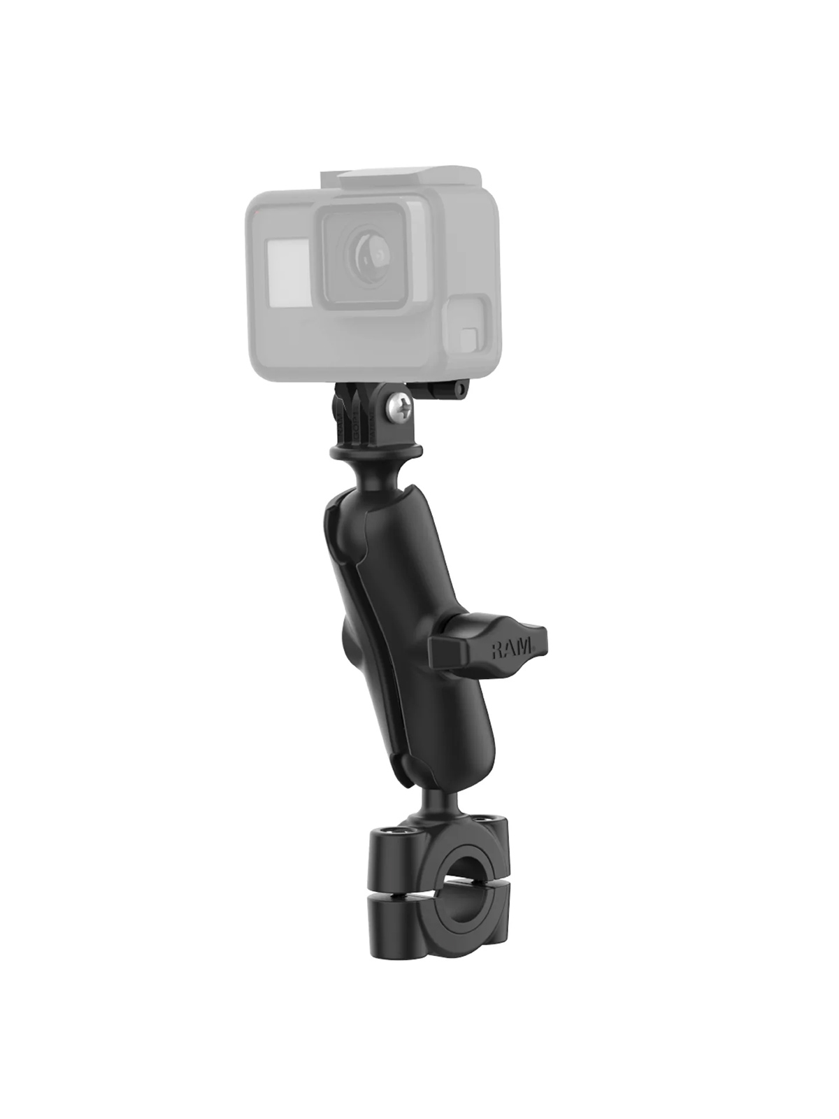 RAM Mounts GoPro Torque-Kamerahalterung (mittel) - B-Kugel (1 Zoll), Torque-Basis (19-25 mm Durchmesser), mittlerer Verbindungsarm