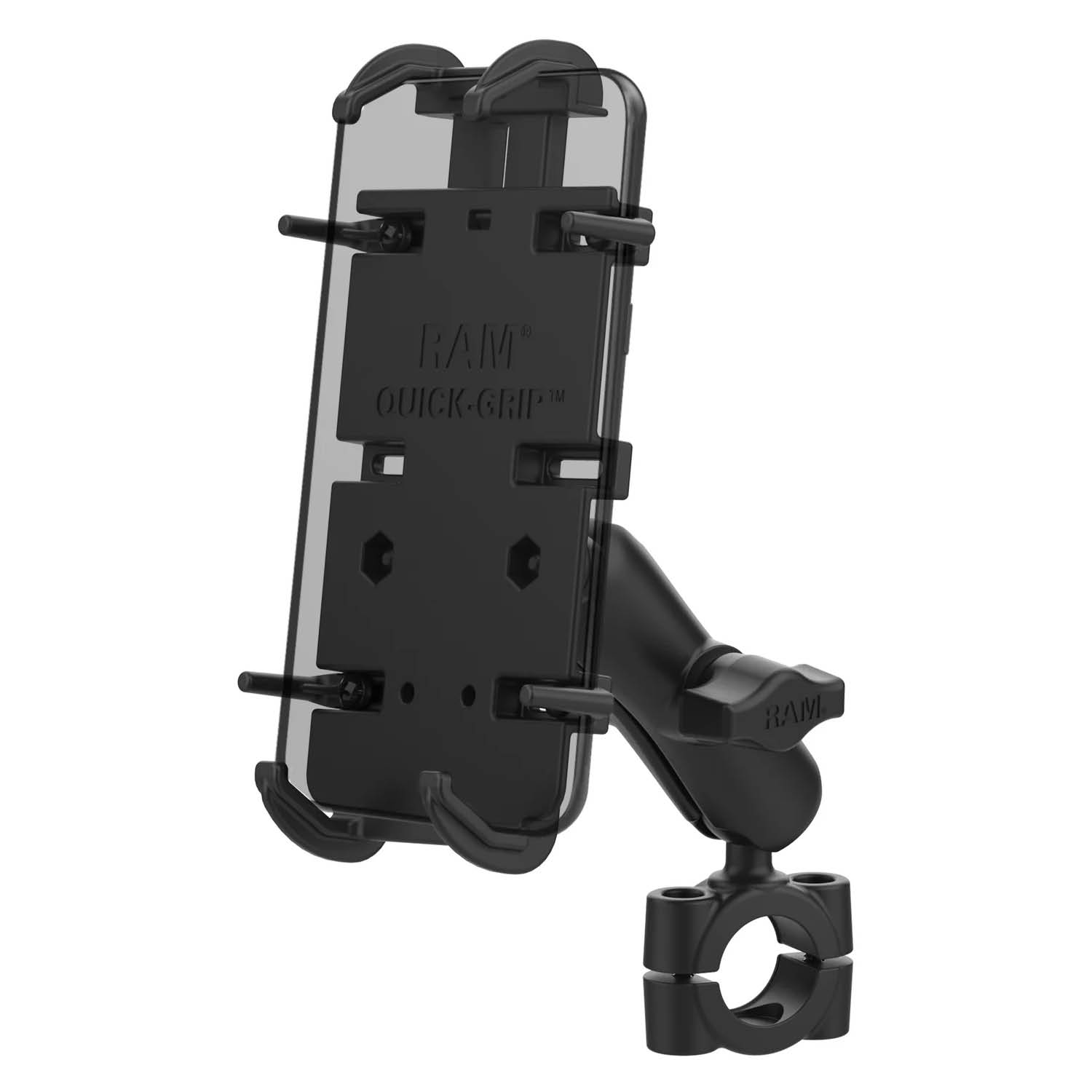 RAM Mounts Torque Quick-Grip Universal-Halterung - B-Kugel (1 Zoll), Torque-Basis (19-25 mm Durchmesser), mittlerer Verbindungsarm