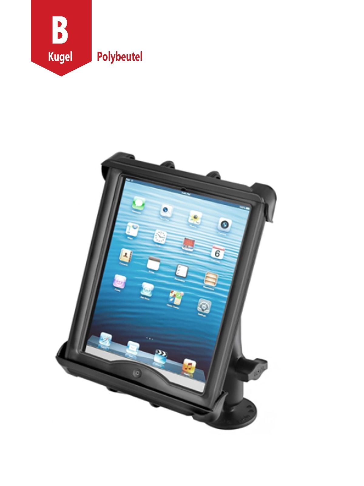 RAM Mounts Tab-Tite Universalhalterung-Set für 10 Zoll Tablets mit Schutzhülle - B-Kugel (1 Zoll) - 2x Runde Basisplatten (AMPS) - Mittlerer Verbindungsarm (ca. 94,74 mm) - Schrauben-Set