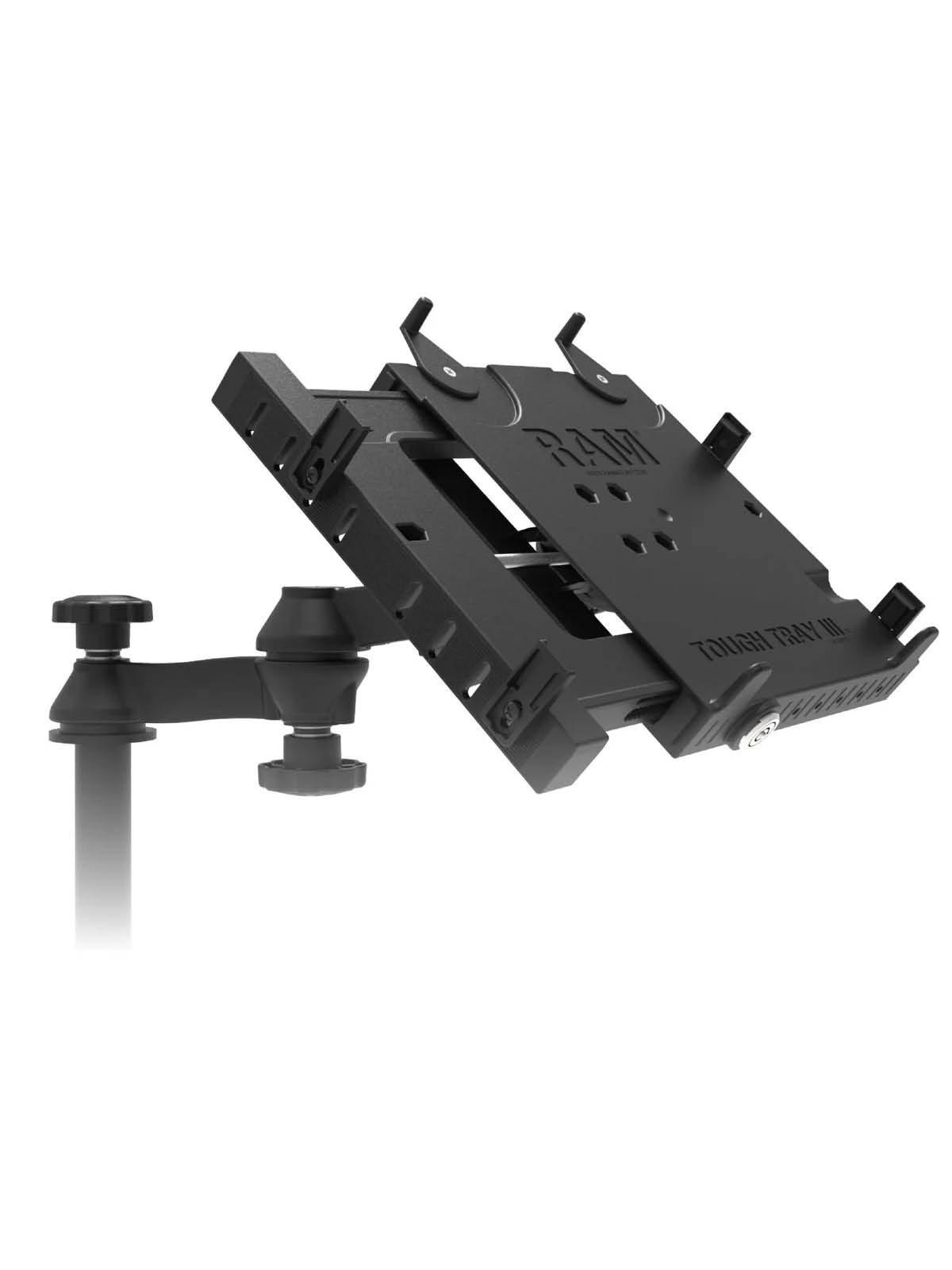 RAM Mounts Fahrzeug-Laptophalterung für Ford Police Interceptor Utility (2020-2026) mit Schwenkarm - C-Kugel (1,5 Zoll), Tough-Tray III Halteschale
