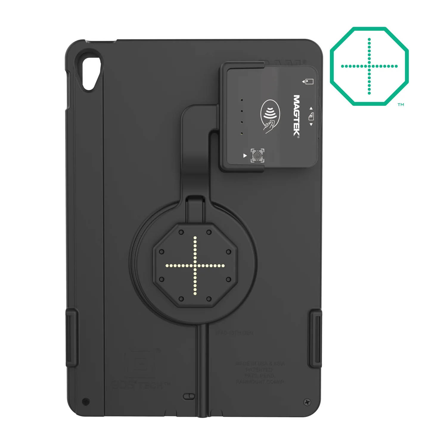 RAM Mounts IntelliSkin Thin-Case Ladeschutzhülle für Apple iPad 10 & 11 Gen. & MagTek Modul - GDS-Technologie - Rückseitige Pogo-Pads - USB-C-Anschluss (Extern)