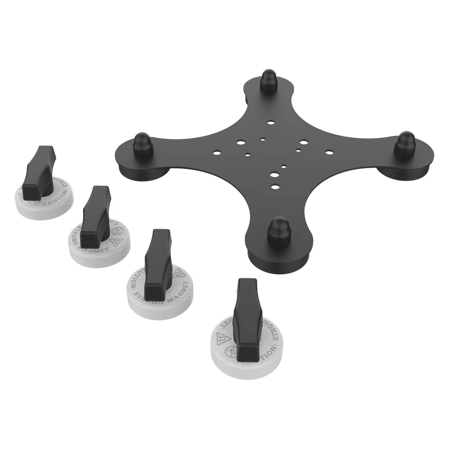 RAM Mounts Tough-Mag™ - 4-Punkt Magnet-Basis für Glasscheiben - 4-Loch AMPS & VESA 75x75 mm Lochraster