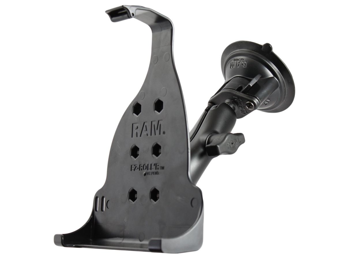 RAM Mounts Saugfuss-Halterung Garmin GPSMAP 695/696 - mittlerer Verbindungsarm, Diamond-Basisplatte (Trapez), runde Basisplatte, Halteschale, B-Kugel (1 Zoll)