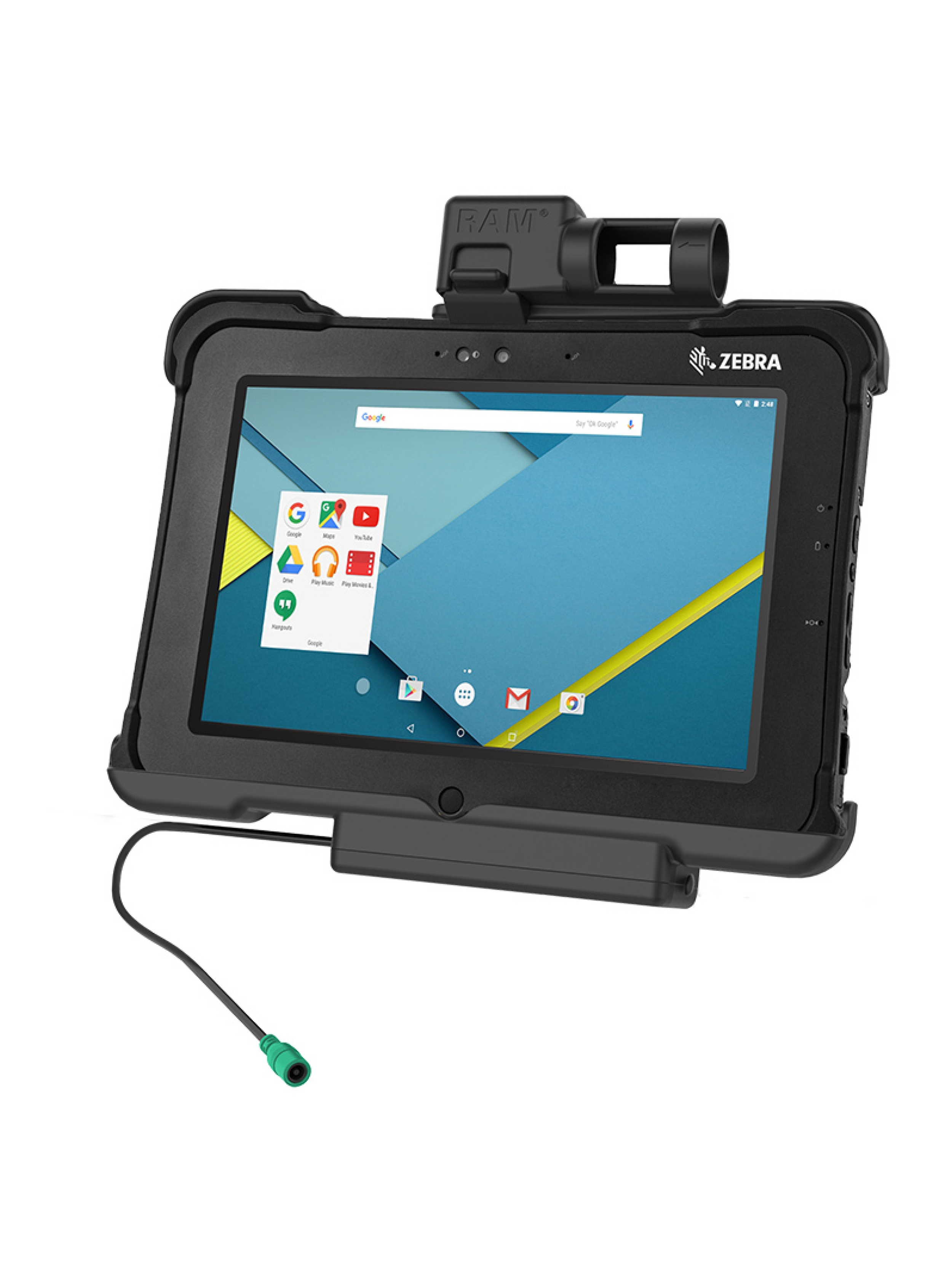 RAM Mounts Form-Fit Halteschale (Schnappverschluss) für Zebra XSLATE L10 - 5.5mm DC-Anschluss