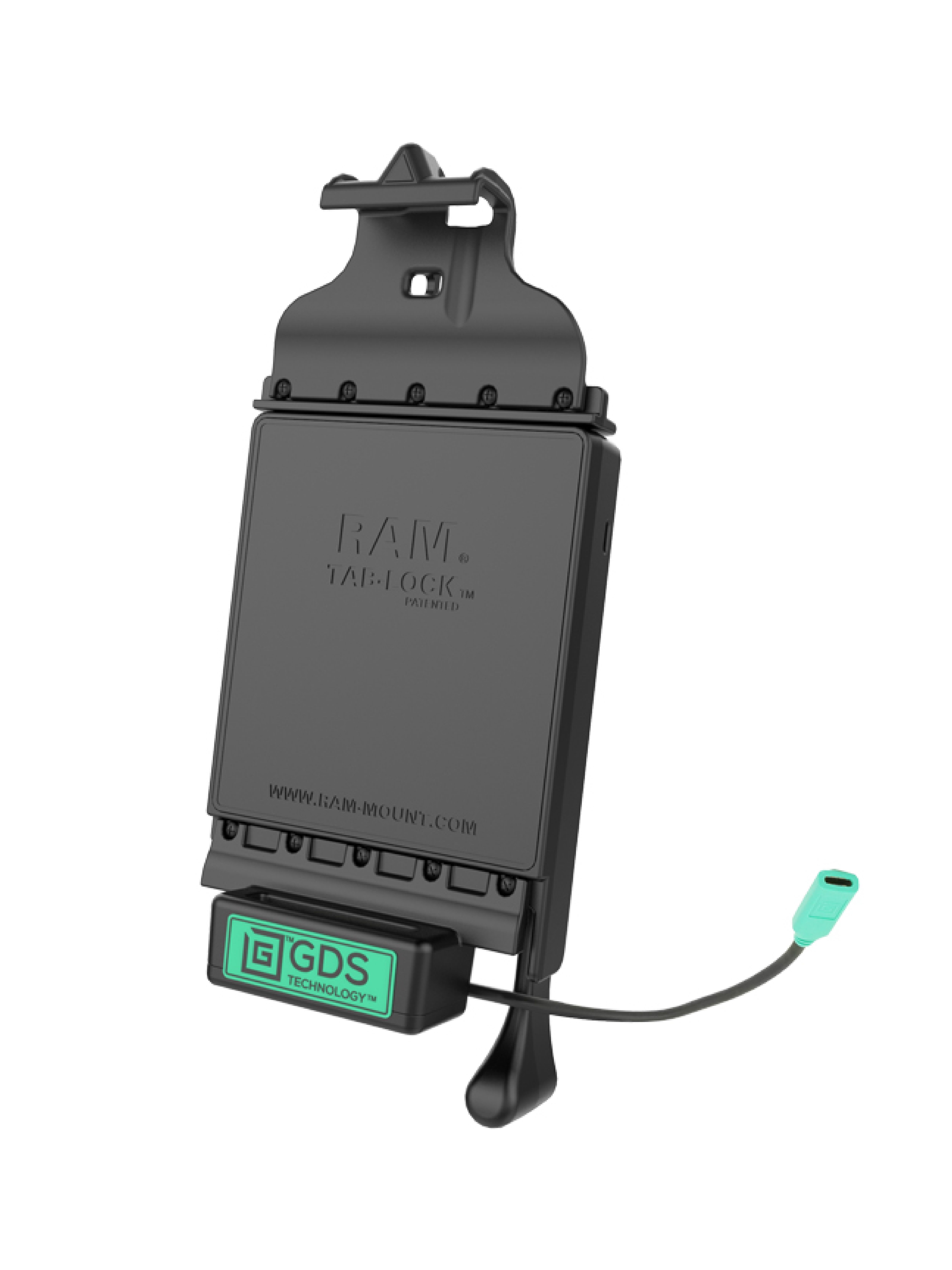 RAM Mounts GDS Tab-Lock Halteschale (Schlüsselverriegelung) für Samsung Tab A 8.4 & Tab A 8.0 (2019) - in IntelliSkin Schutzhülle - USB-C-Anschluss
