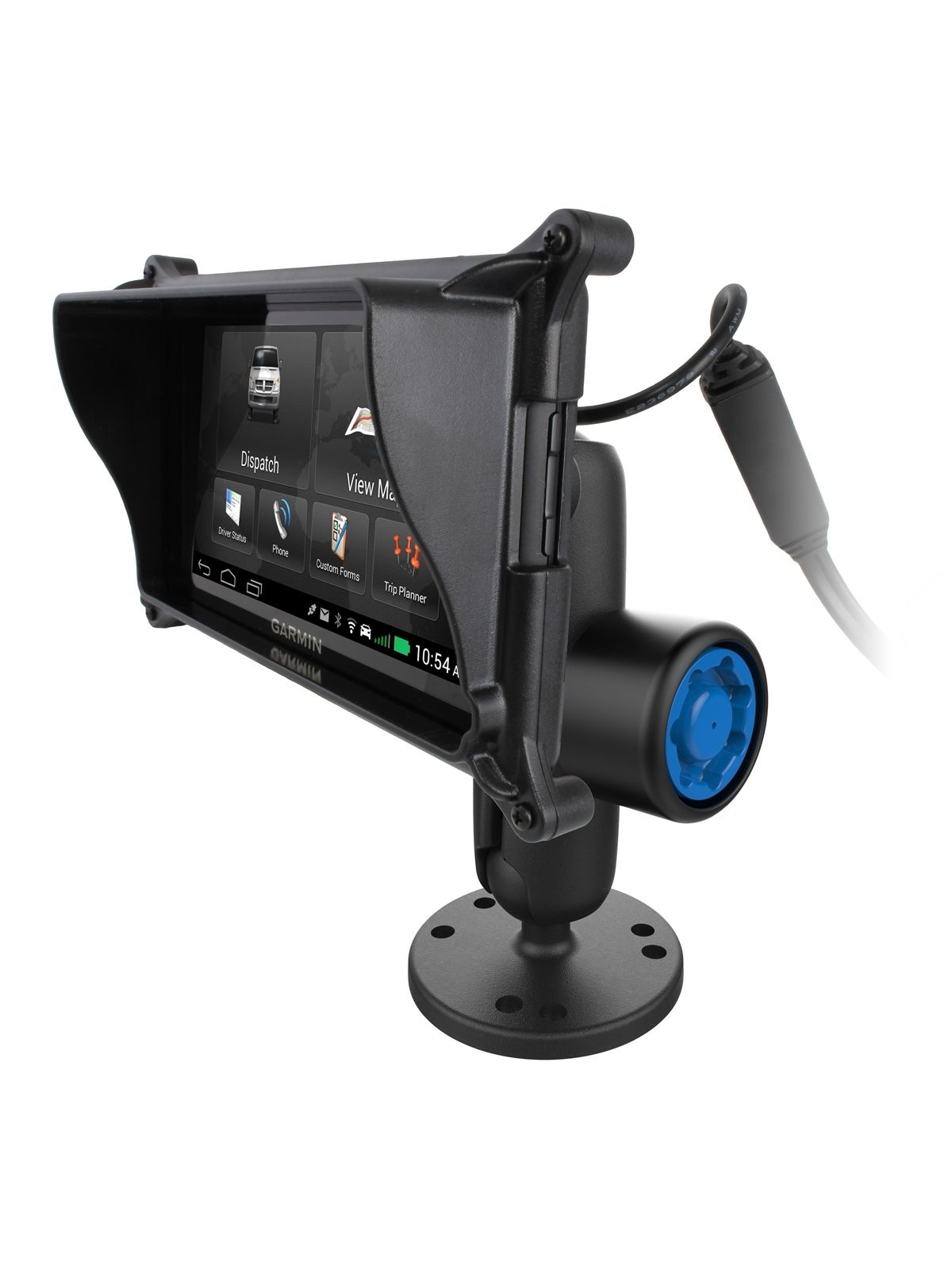 RAM Mounts Aufbau-Halterung Garmin Fleet 660/670 Geräte - B-Kugel (1 Zoll), runde Basisplatte (AMPS), mittlerer Verbindungsarm, Pin-Lock Sicherung