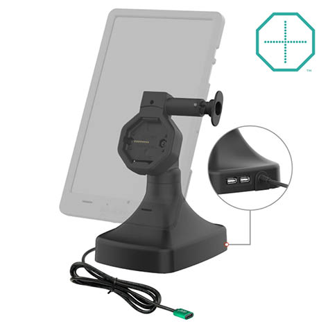 RAM Mounts GDS Uni-Conn Stand-Dockingstation - Dreh- & Schwenkbar - Dual USB-C & Daten - Rückseitige Pogo-Pads