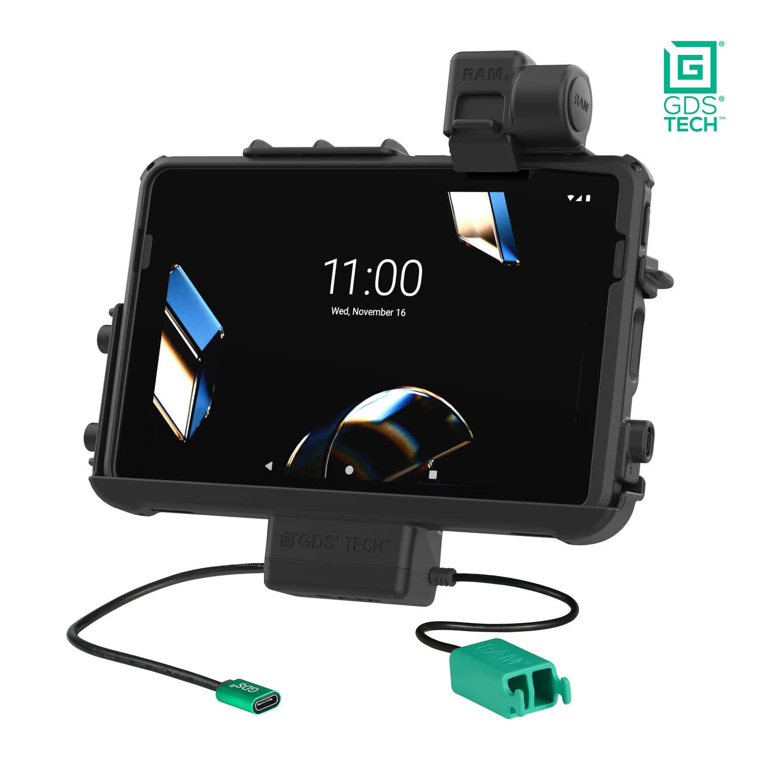 RAM Mounts GDS Thin-Dock for Zebra ET401 & ET4x (10") Tablets in IntelliSkin protective sleeve - USB-C & Dual USB-A Connector
