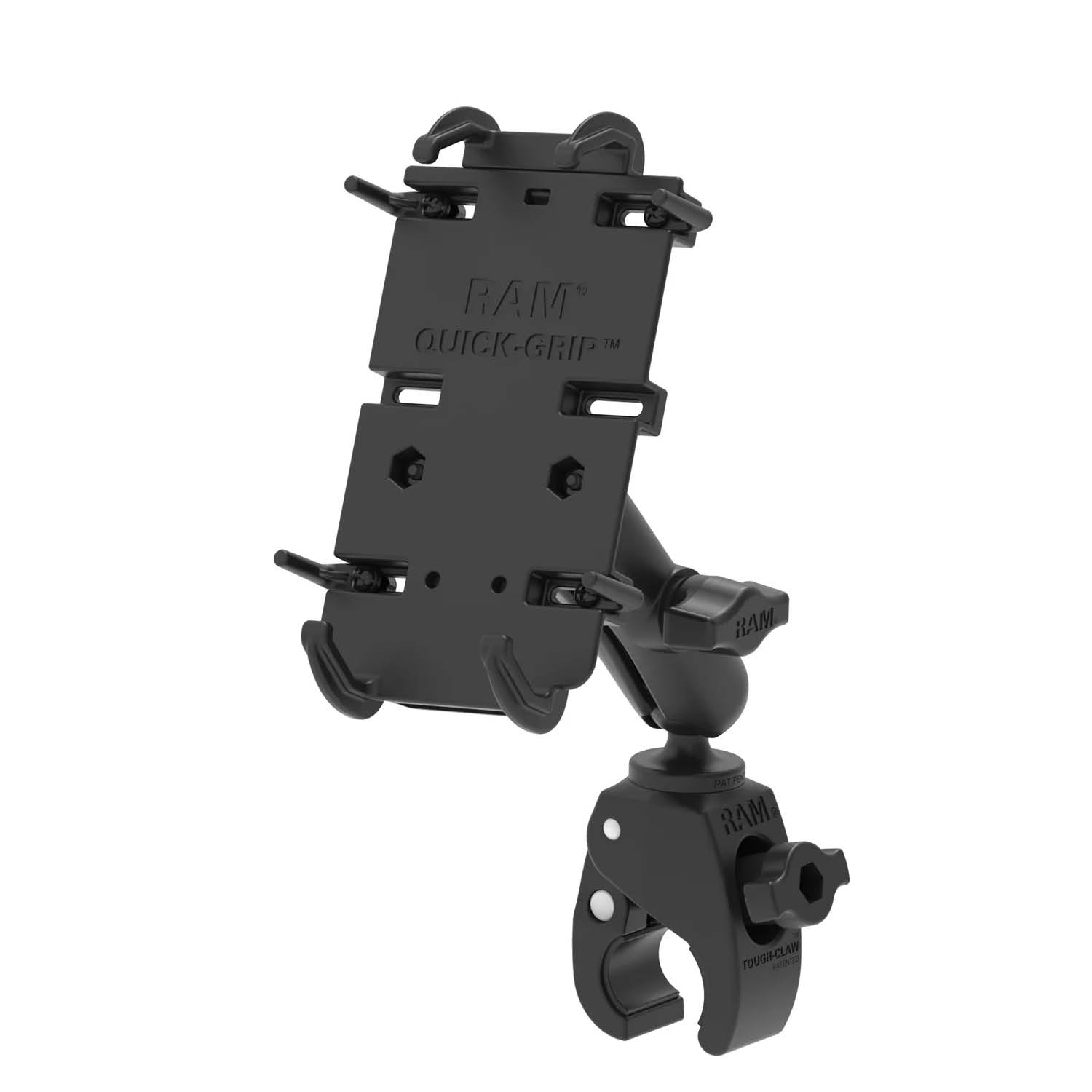 RAM Mounts Tough-Claw Halterung mit Quick-Grip XL Universal-Halteschale - B-Kugel (1 Zoll), Tough-Claw klein (Durchmesser 15,9-29,0 mm)