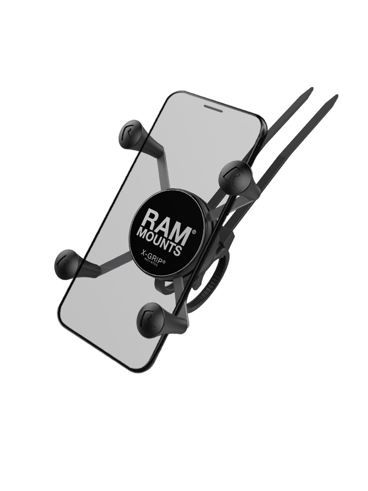 RAM Mounts X-Grip EZ On/Off Lenker-Halterung für Smartphones - Bis 82,55 mm Breite - Durchmesser von 12,7 mm bis 42,67 mm