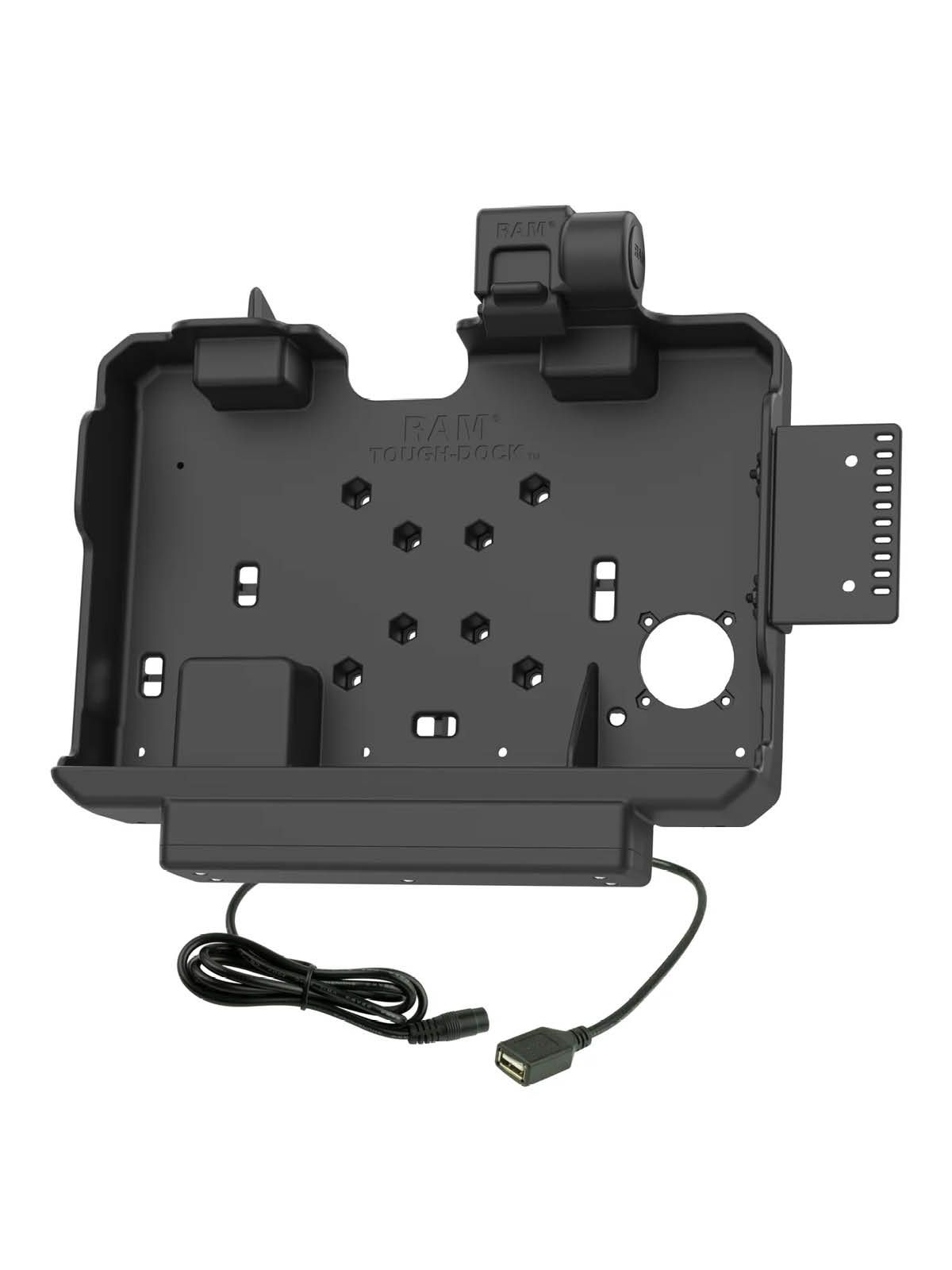 RAM Mounts Form-Fit Docking-Station für Getac ZX10 - Stromversorgung, USB-A Datenanbindung, 4-Loch AMPS- und VESA-Aufnahme