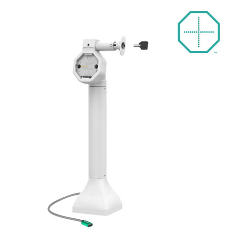 RAM Mounts GDS Uni-Conn Stand-Ladestation (14 Zoll) - Dreh- & Schwenkbar - abschliebar (Schlüssel) - USB-C - Rückseitige Pogo-Pads - hellgrau