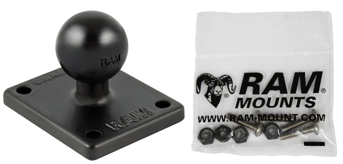 RAM Mounts Basisplatte rechteckig (2 x 1,7 Zoll) Garmin GPSMAP 600 - B-Kugel (1 Zoll), AMPS-Lochraster, Schrauben-Set