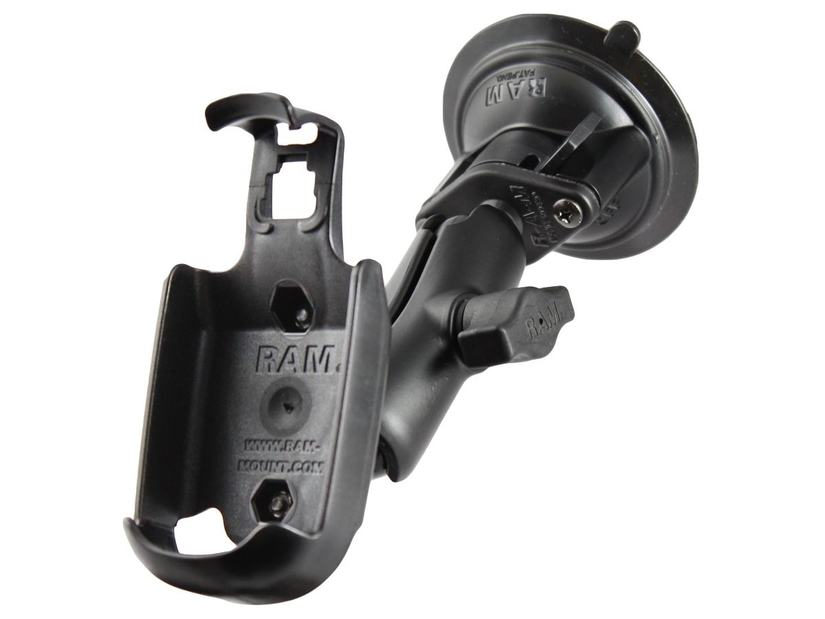 RAM Mounts Saugfuss-Halterung Magellan Roadmate - mittlerer Verbindungsarm, 2x Diamond-Basisplatte (Trapez), Halteschale, B-Kugel (1 Zoll), im Polybeu