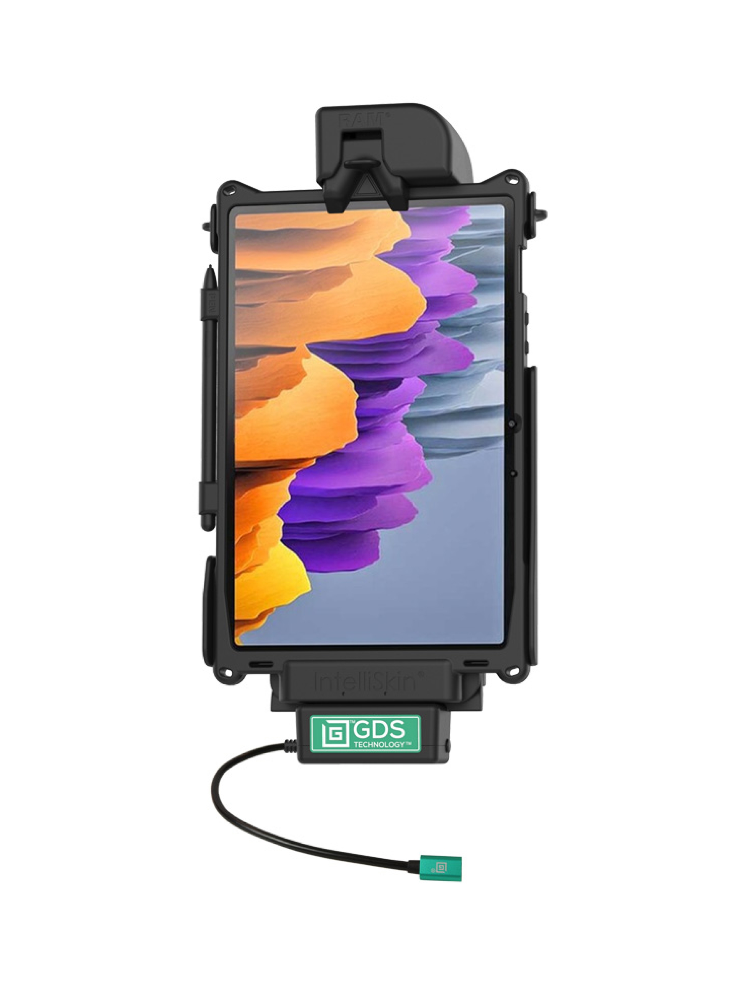 RAM Mounts GDS Tough-Dock Holder (Latch) for Samsung Tab S7, S9 & S9 FE - in IntelliSkin Next Gen Protective Sleeve - USB-C Power Supply