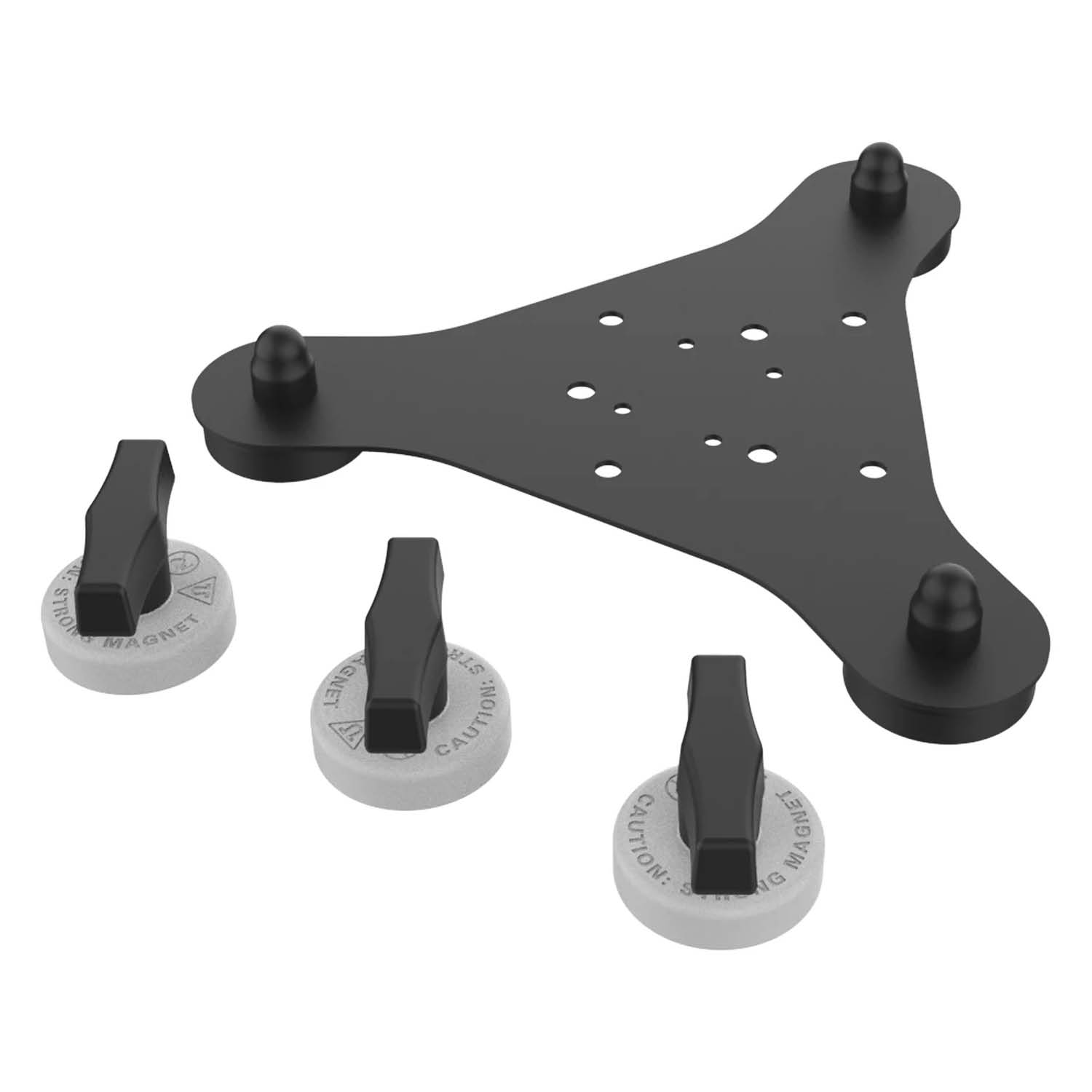 RAM Mounts Tough-Mag™ 3-Punkt Magnetbasis für Glasscheiben - 4-Loch AMPS & VESA 75x75 mm Lochraster