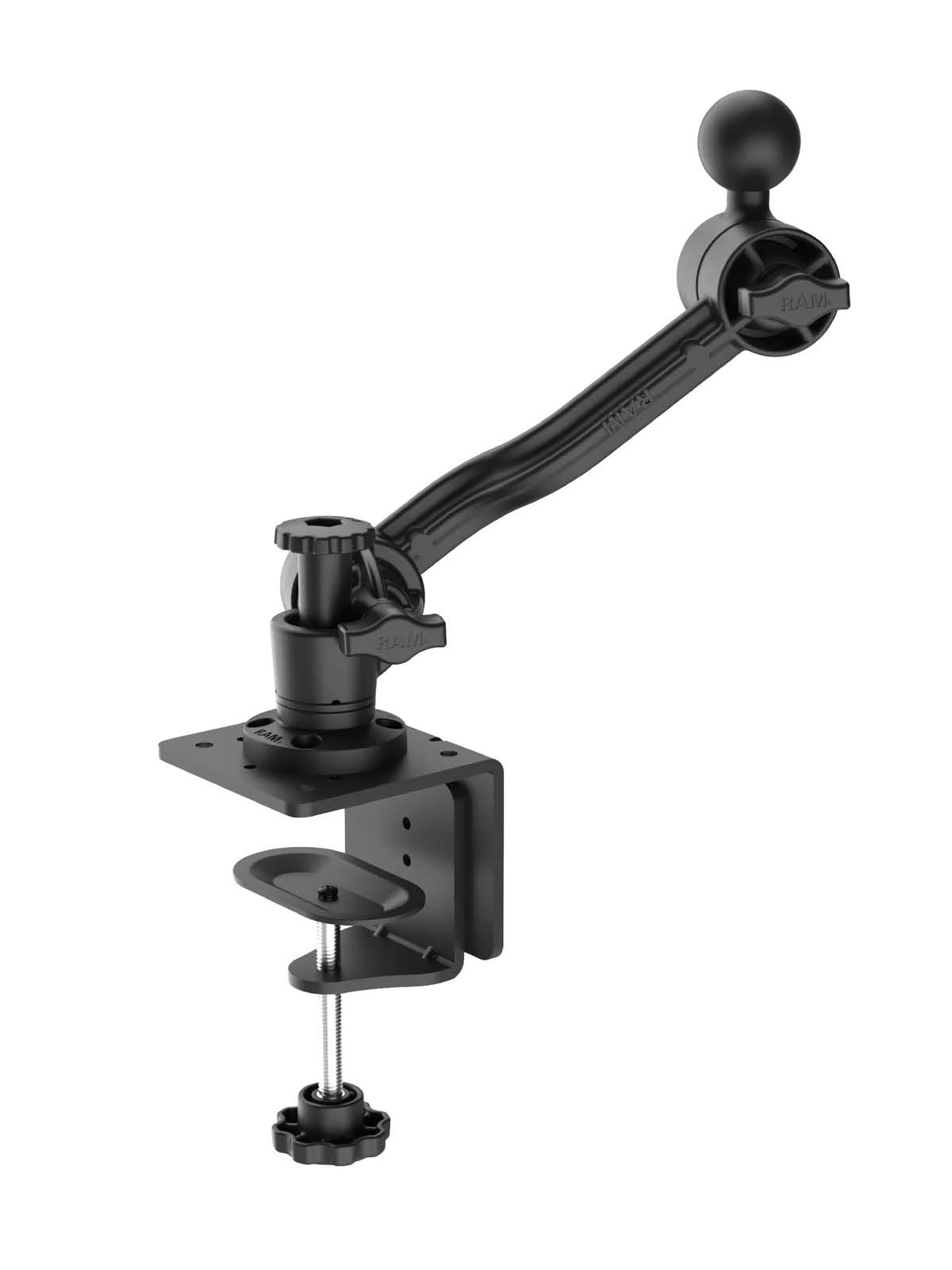 RAM Mounts Tisch-Schraubklemme mit Schwenk- und Rastarm - C-Kugel (1,5 Zoll)
