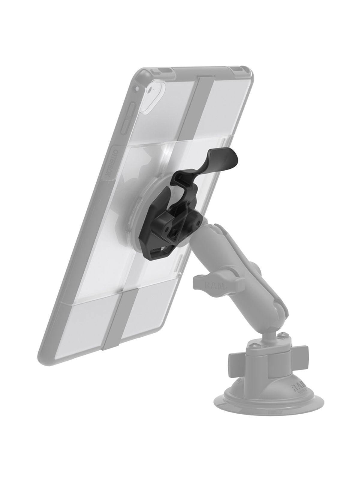 RAM Mounts Snap On Quick Release Adapter für OtterBox uniVERSE Gehäuse (Apple iPad) - Diamond-Anbindung (Trapez), Schrauben-Set, im Polybeutel