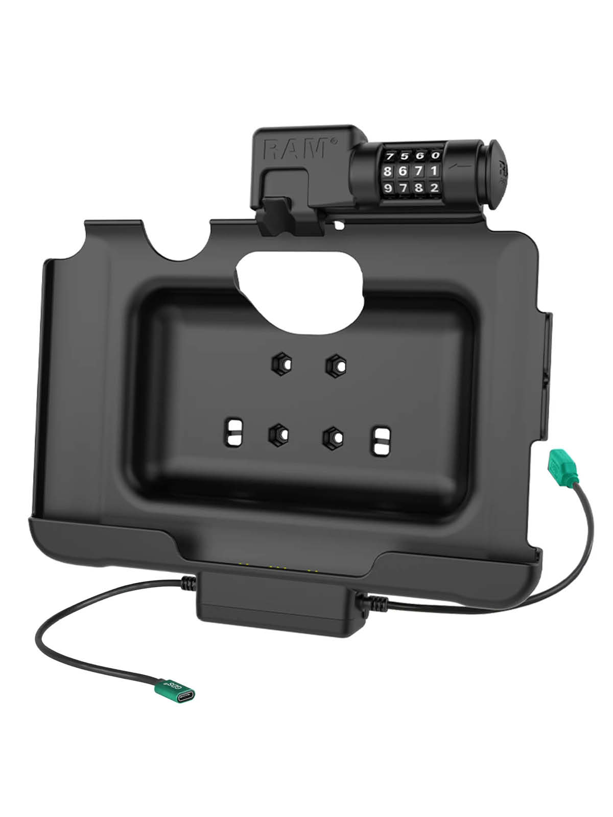 RAM Mounts Form-Fit Halteschale (Zahlenschloss) für Samsung Tab Active4 Pro & Active5 Pro - in OEM/RAM Schutzhülle - USB-C & USB-A-Anschluss