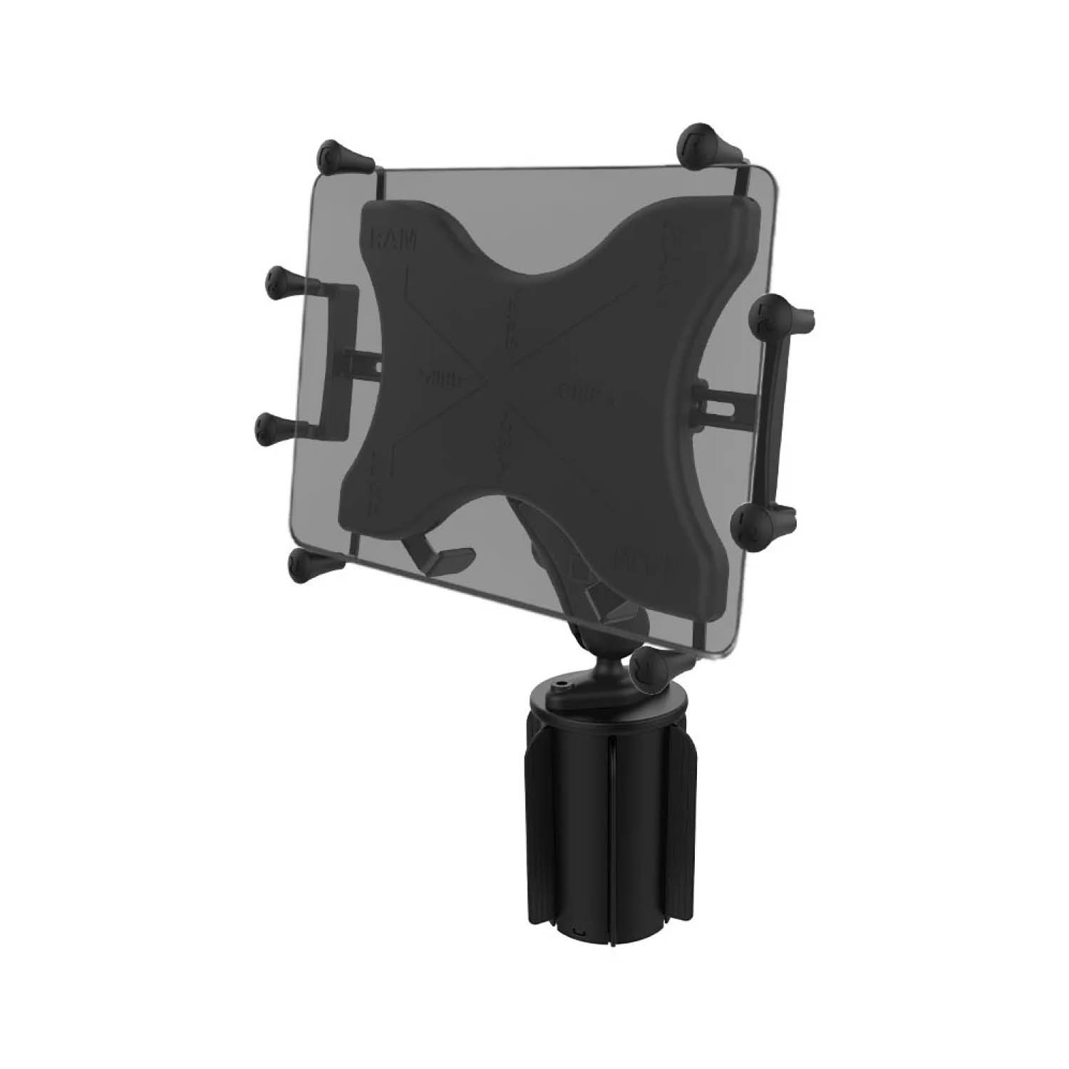 RAM Mounts X-Grip Fahrzeug-Halterung für 12-13 Zoll Tablets (Verbundstoff) - Mittlerer Verbindungsarm - Getränkehalter Basis (Durchmesser 65,27 mm bis 88,9 mm) - B-Kugel (1 Zoll)